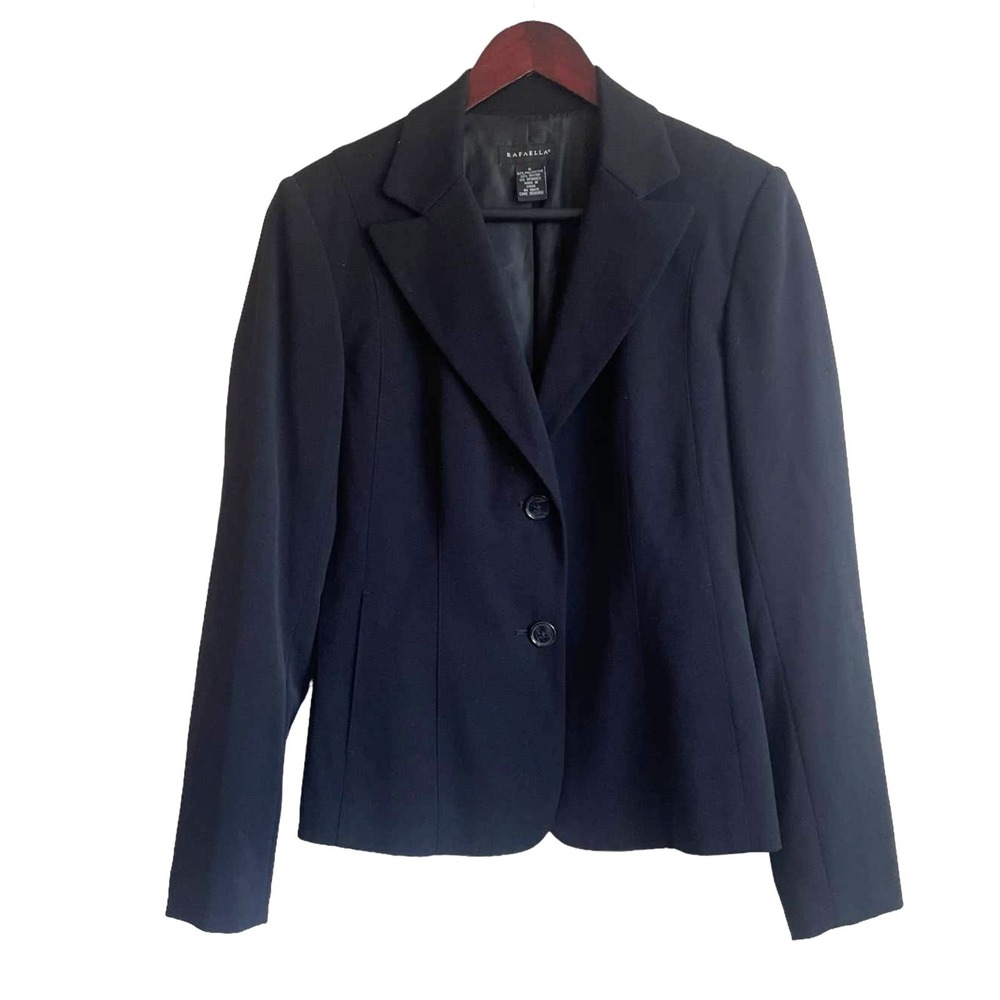 Rafaella Women Tailored Blazer 6 Black‎ Minimalist Career Office Jacket Workwear